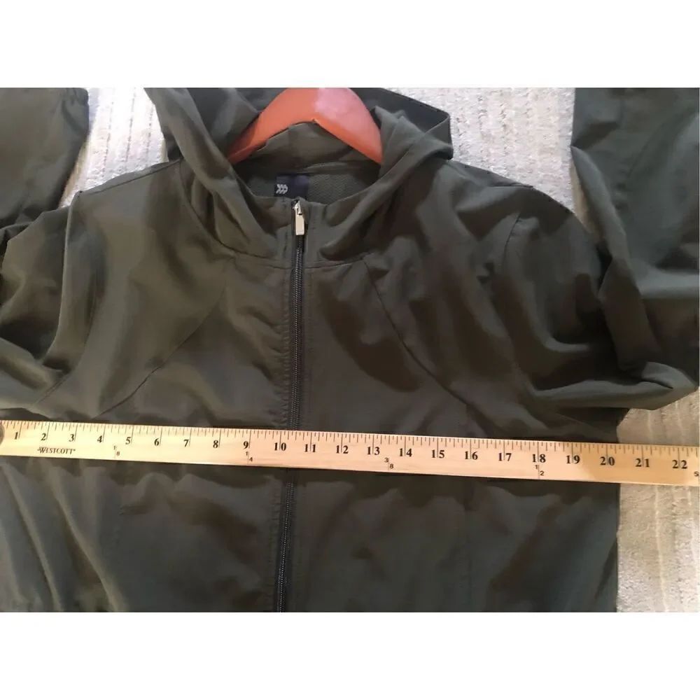 Women's All In Motion Zip Up Green Knit Sweat Jacket Size M - Picture 5 of 11